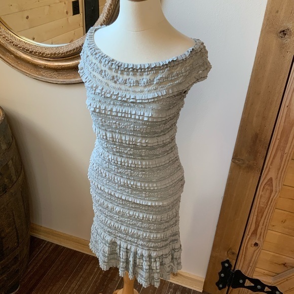 Max Studio 2 pc dress off shoulder gray lace SZ M L NWT - Picture 8 of 8